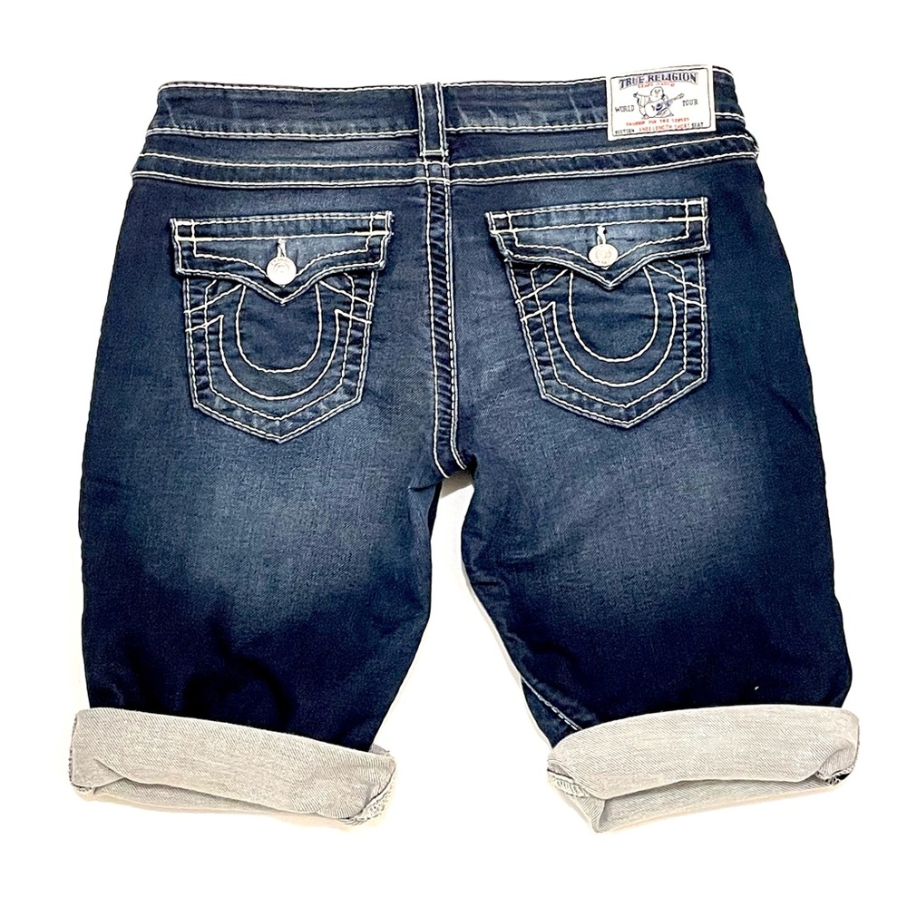 TRUE RELIGION Men’s Denim Stretch Cotton Shorts Dark Wash 31